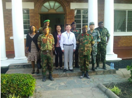Defense Attaché of Chinese Embassy in Zambia He-Zhijian Leading Delegation